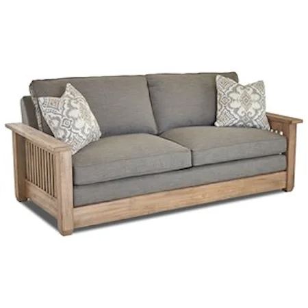 Queen Inner Spring Sleeper Sofa with Mission Style Arms